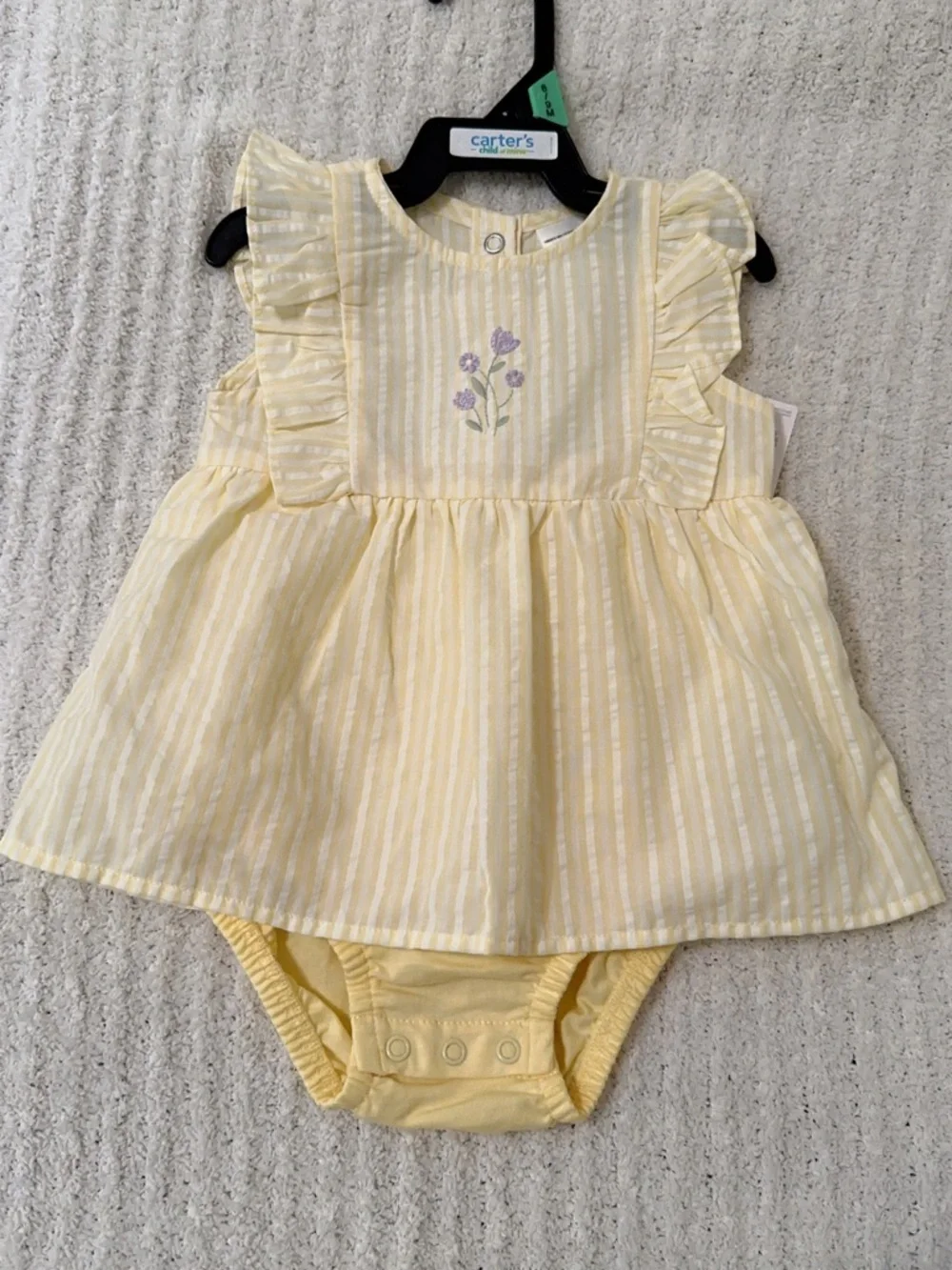 Carter's Baby Girl Dress Yellow And White - Picture 5 of 8